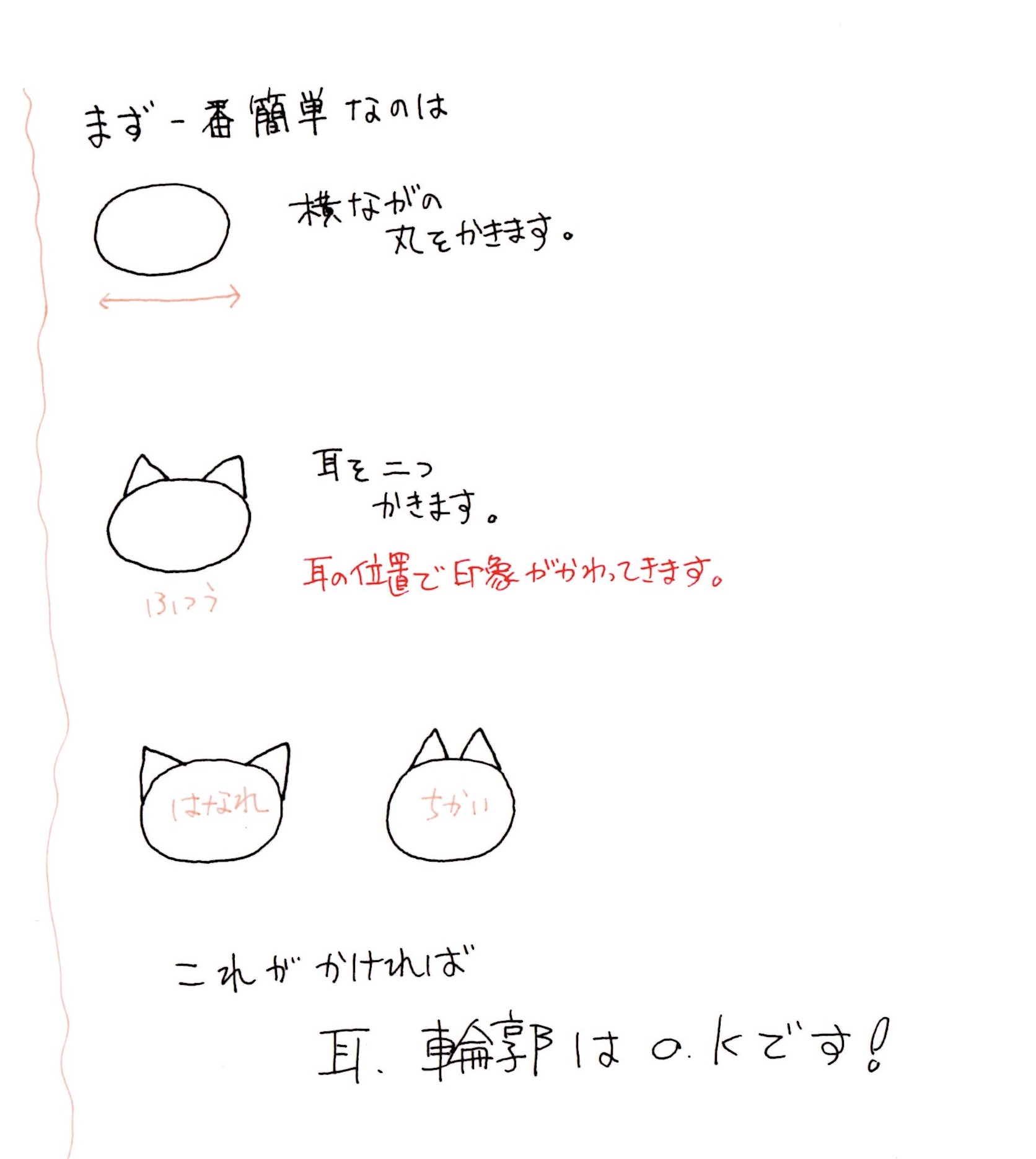 かわいいイラストの描き方 簡単なねこの描き方